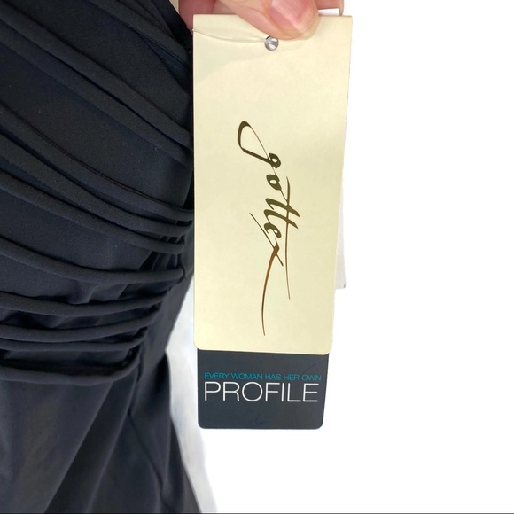 Profile by Gottex Fishnet High Neck One Piece Black Swimsuit size 12 - Picture 12 of 13